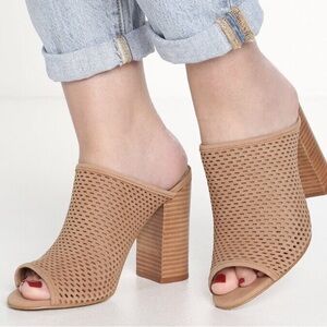Aldo Thiasa Suede Open Toe Block Heel